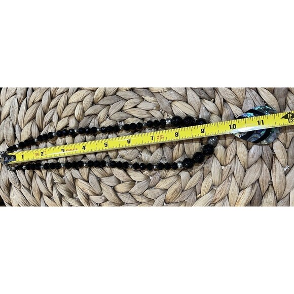 Native American Indian Navajo Abalone Shell Inlay Black Onyx Pendant Necklace - Picture 5 of 7